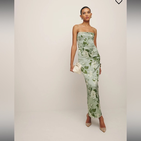 Reformation Dresses & Skirts - Reformation Frankie Silk Dress - Tea Garden - Size 2 Petite